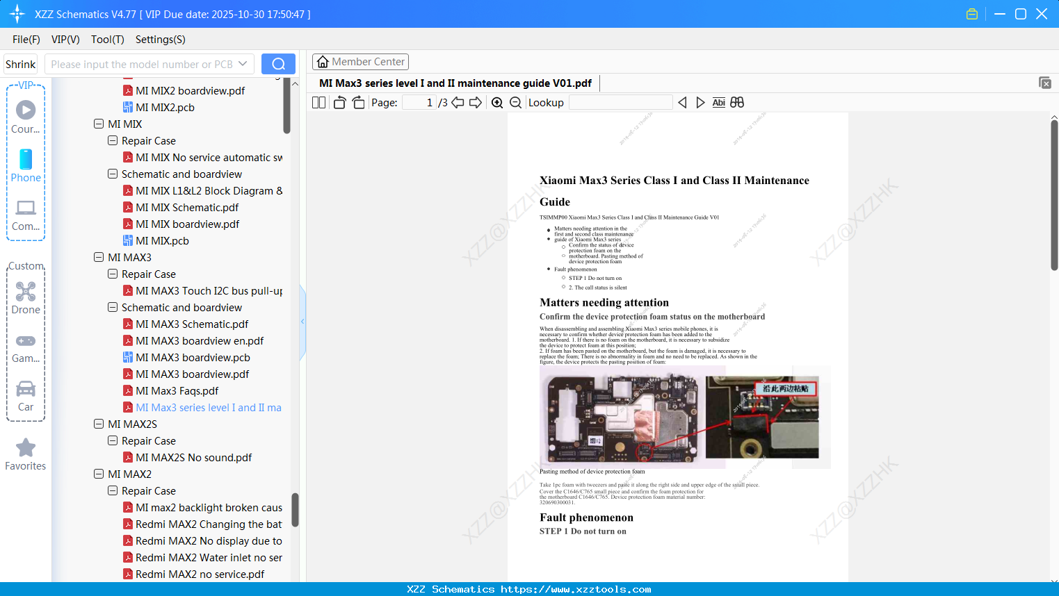 Xiaomi MI Max3 Series Level I And II Maintenance Guide V01